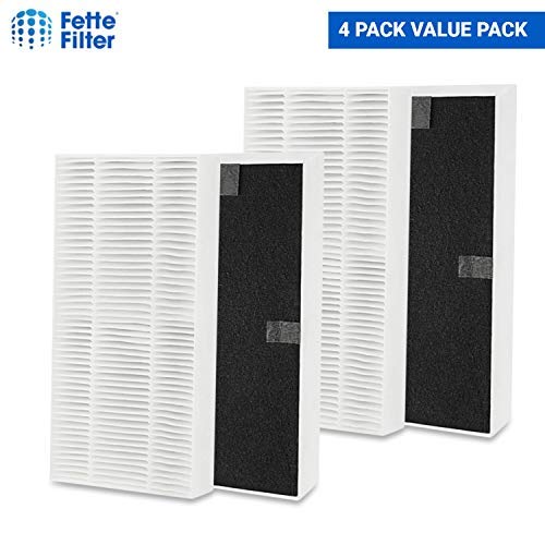 Fette Filter - 4 Pack Replacement Filter U Compatible with Honeywell Clean U Filter HRF201B and Febreze FRF102B For HHT270, HHT290 & Febreze FHT170, FHT180, FHT190. 5" x 10" x 1.4"