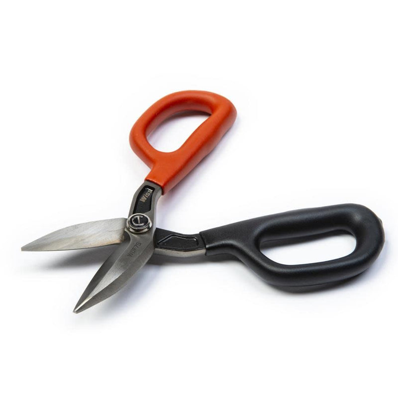 Crescent Wiss 7" Straight Pattern Tinner Snips - Tin Snips for HVAC & Sheet Metal Cutting - With Drop-Forged Steel Blades, Adjustable Pivot Bolt & Durometer Grips - Metal Snips - WDF7S