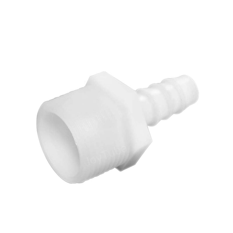 JoyTube Plastic Hose Barb Fittings 3/8" Barb X 1/2" NPT Male Thread Adapter Connector Pipe Fittings (pack of 6) 3/8" Barb x 1/2" Male