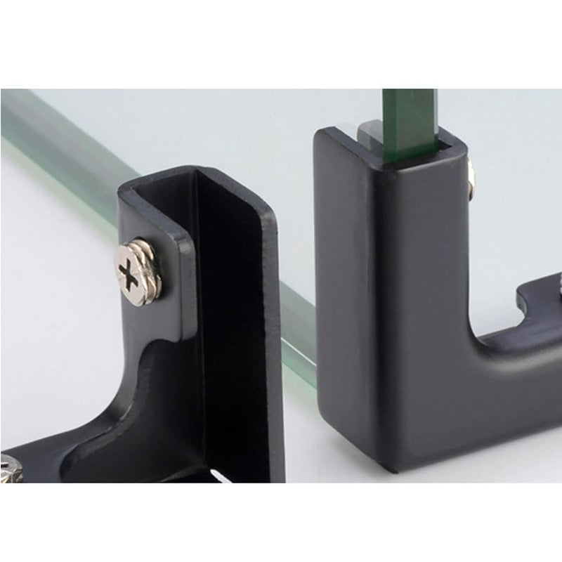 jinyatu 4Pcs Glass Clamp Square Glass Frame 90 Degree Corner L Shape Glass Connector Clip Holder for Rimless Aquarium Shower Door Cube Glass Panel Fixing (Max Clamp 10mm Thick) Max Clamp 10mm thick