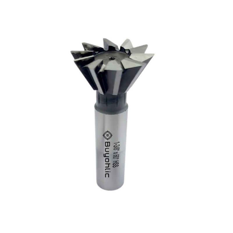 Dovetail Cutter HSS 60° – Durable Double-Edged End Mill Tool for Metalworking & Machining (1-3/8" x 60° – HSS) 1-3/8" x 60° – HSS