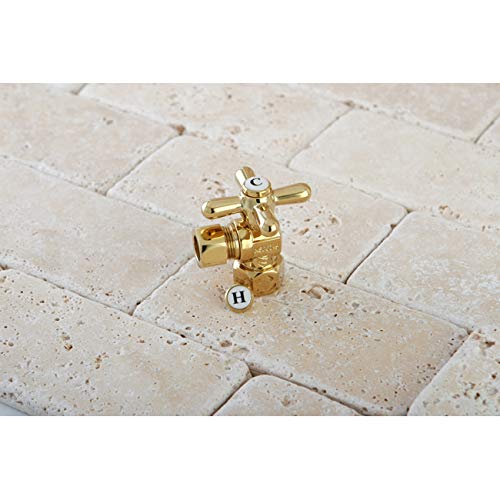 Kingston CC44402X Quarter-Turn Angle Shut-Off Valve, Polished Brass