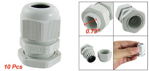 uxcell 10 Pcs White Plastic PG11 Waterproof Cable Glands Connectors