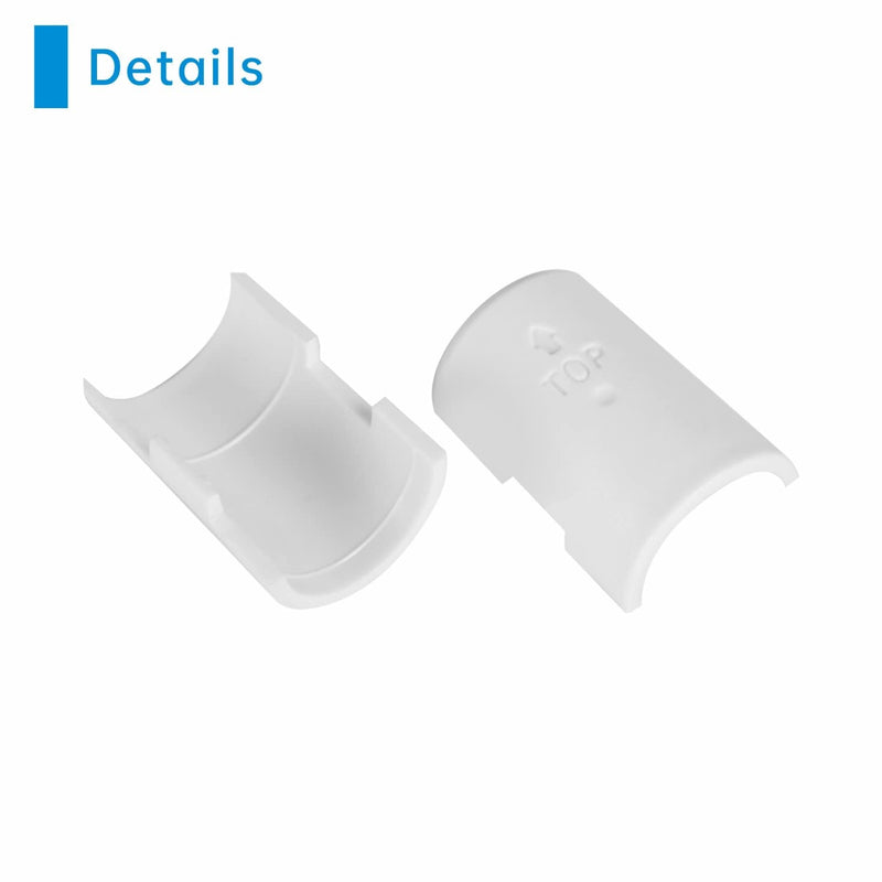 24pcs White Wire Shelf Clips – Shelf Lock Clips for 1 Inch Pipe Shelving – Durable Plastic Replacements for Wire Shelving System (Fits 1" Diameter Pipes, 12 Pairs) 24 25mm ID, Fit 1" Pipes