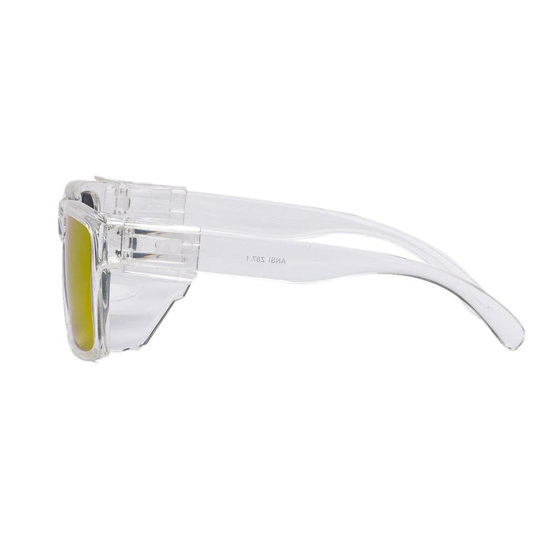 Polarized SafetyGlassesZ87 UV400 WorkSunglasses for men ConstructionCarpentryCyclingDIY&Light Industrial Use Clear Red Mirror