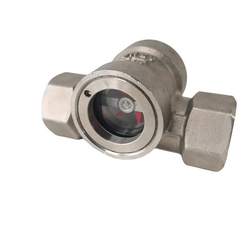 1/4" 3/8" 1/2" 3/4" 1" 1-1/2" 2" BSPT Female 304 Stainless Window Sight Glass Flow Indicator With Impeller (3/4" DN20) 3/4" DN20