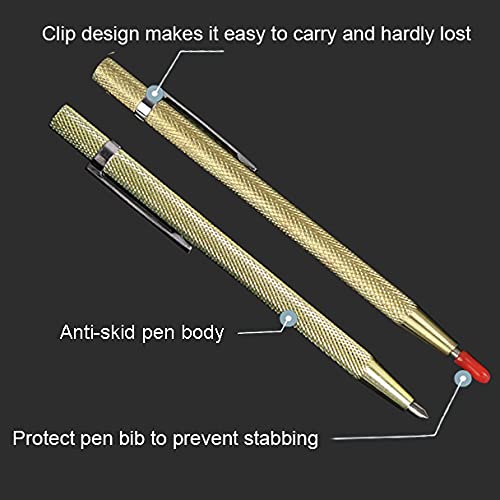 VebaCidi Scribe Tool, 2 Pieces Tungsten Carbide Tip Scriber, Engraved Pen for Tile/Glass/Wood/Ceramics/Metal/Gold/Welding - NewNest Australia