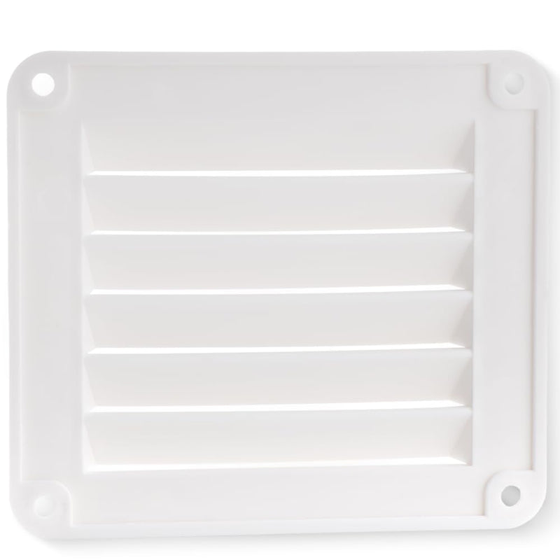 VTurboWay 2 Pcs 5-1/2" Louvered Flush Plastic Thru Vent for Caravan, Marine Boat Vent, White, Free Installation Screws