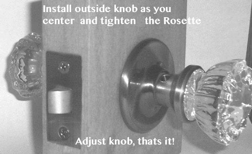 Perfect 12 Point Depression Crystal and Polished Chrome Passage Door KNOB Set with Our Exclusive Premium Rosette Connecting System. No Exposed Screws on Either Rosettes Backplate