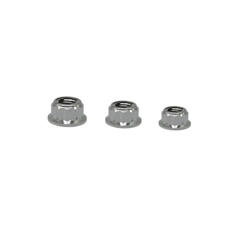 RISON Titanium Bi-Hex Sprocket Nut 12PT Flange Lock nut Titanium Metal Lock nut Pack of 5 (M10x1.25mm,Original) M10x1.25mm Original