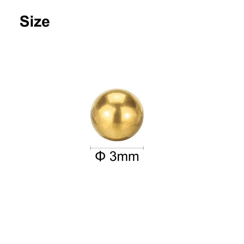 uxcell 400 Pcs Precision Solid Brass Bearing Balls 3mm Industrial Brass Ball Spheres for Machinery, Automotive, and DIY (H62 Brass)