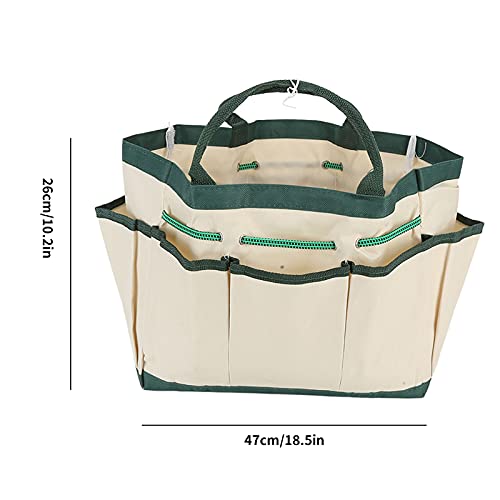Fdit Garden Tote Bag, Single?Layer Garden Tote Bag Gardening Pruning Tool Storage Oxford Cloth Bag Heavy Duty Tool Storage