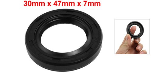uxcell Metric Rotary Shaft Oil Seal 30x47x7mm TC Double Lips Rubber, Black
