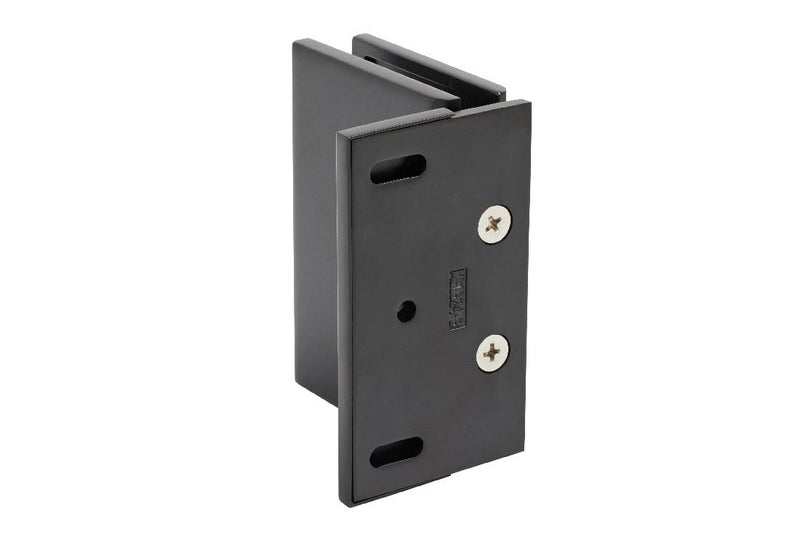 CRL MEL324MBL Matte Black Melbourne Adjustable Wall Mount Offset Back Plate with Cover Plate Hinge