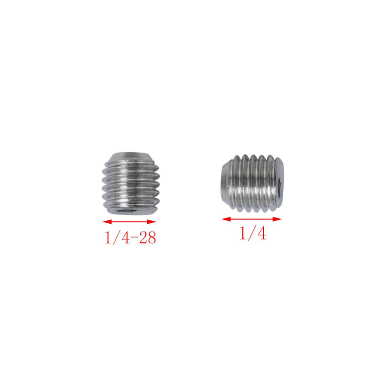 25PCS 1/4-28 x 1/4 304 Stainless Steel Full Thread Cup Screw Hexagon Socket Screws Grub Screw Wrench Screw with Hex Key Wrench