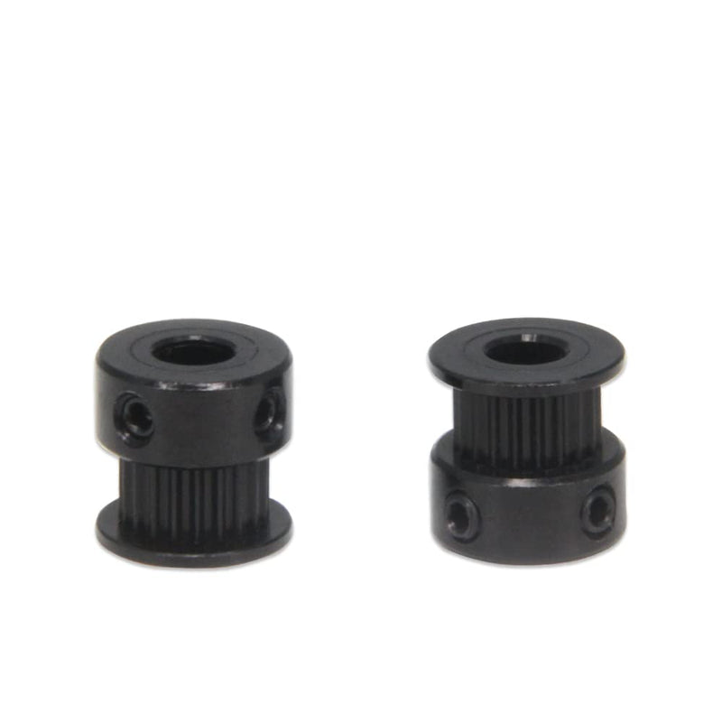 Zeberoxyz 10pcs/Set GT2 Pulleys Wheel 20 Teeth 6.35mm Bore Black Aluminum Timing Belt Idler Pulleys for 3D Printer 6mm Width Timing Belt (20T-6.35mm Bore-Black) 20T-6.35mm Bore-Black