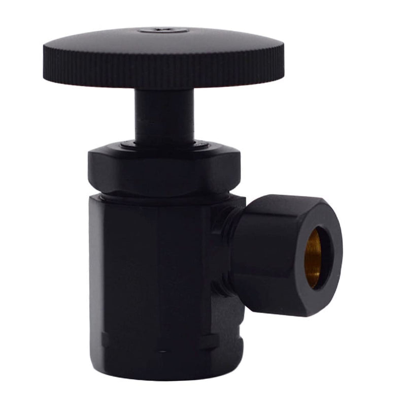 Westbrass Flat Head Toilet Kit with Round Handles, 1/2" IPS x 3/8" OD x 20", Matte Black, D103KFH-62 1 Pack