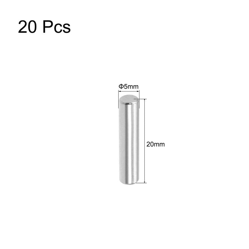 uxcell 20Pcs 5mm x 20mm Dowel Pin 304 Stainless Steel Wood Bunk Bed Dowel Pins Shelf Pegs Support Shelves Silver Tone