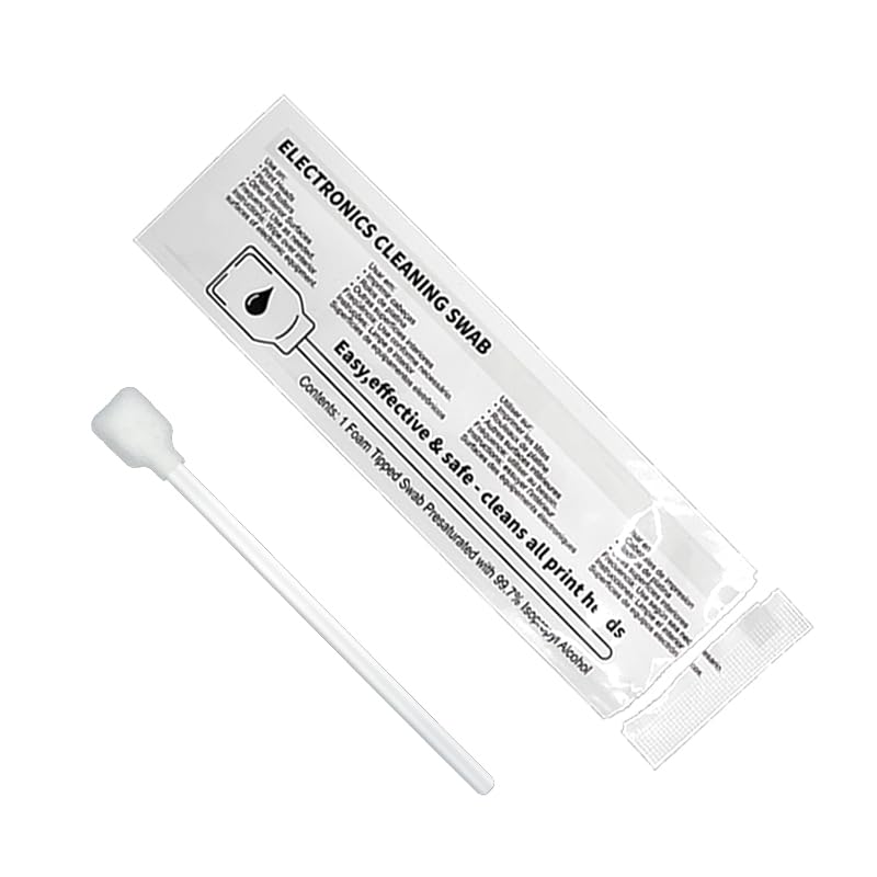 6" Rectangular Foam Tipped Self-saturating Cleaning Swabs, New Alcohol Pad, Repair Kit for Removing Excess Dust/Engine Oil/Ink, Box of 50 pcs
