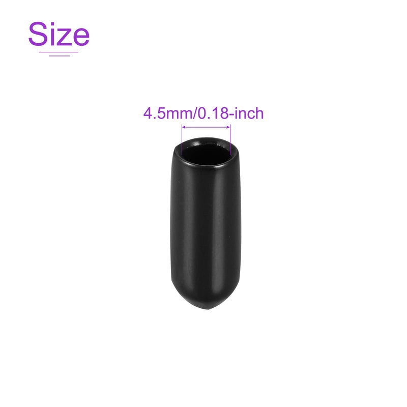DMiotech 50 Pack 3/16" ID Black Screw Thread Protectors Rubber End Caps Bolt Covers for Screw Bolt Furniture Pipe 3/16"