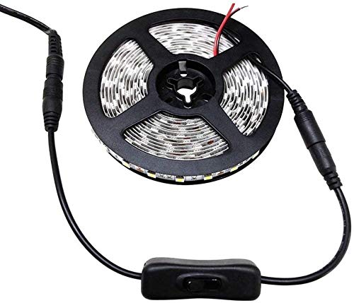 2pcs LED Strip Light Inline On/Off Switch Cable DC Jack (5.5x2.1mm) Male to Female Connector, DC Jack Switch, LED Tape Connector, 12V Inline Rocker Switch DC Power Adapter Connector