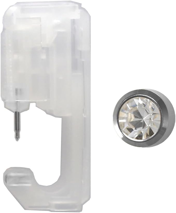 (SAJ) Piercer 16G for earlobe, 1 piece, for one ear, pure titanium safety piercer (April Diamond Pure Titanium) - NewNest Australia