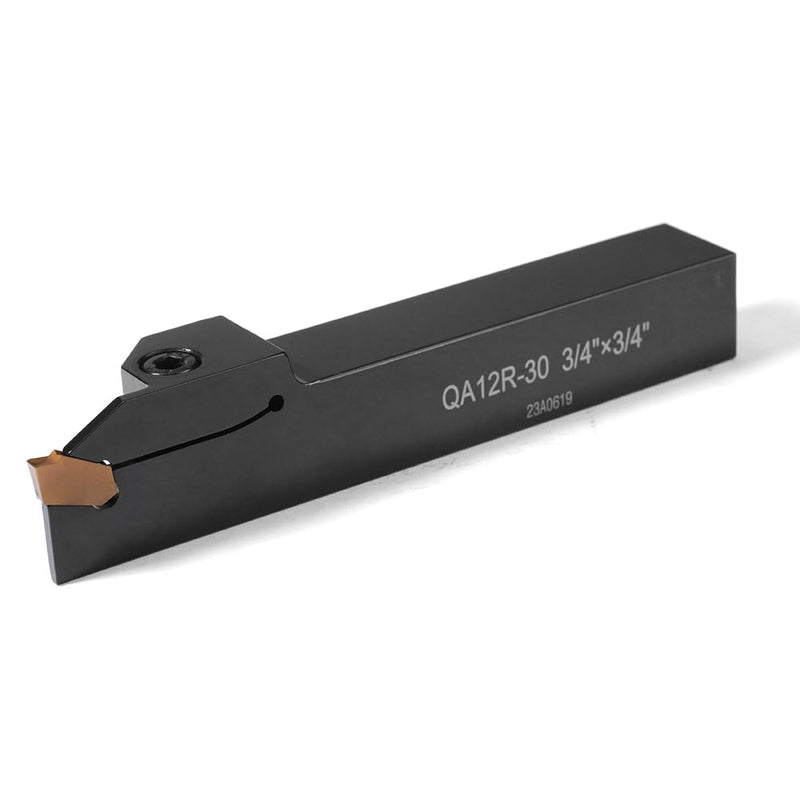3/4"x3/4" Indexable Lathe Grooving Parting Holder QA12R-30 with 1 Piece Carbide Insert QC1403 Heavy Duty Right-Hand Lathe Cut Off Tool Carbide Inserts(QA12R-30 with 1 Piece Insert)