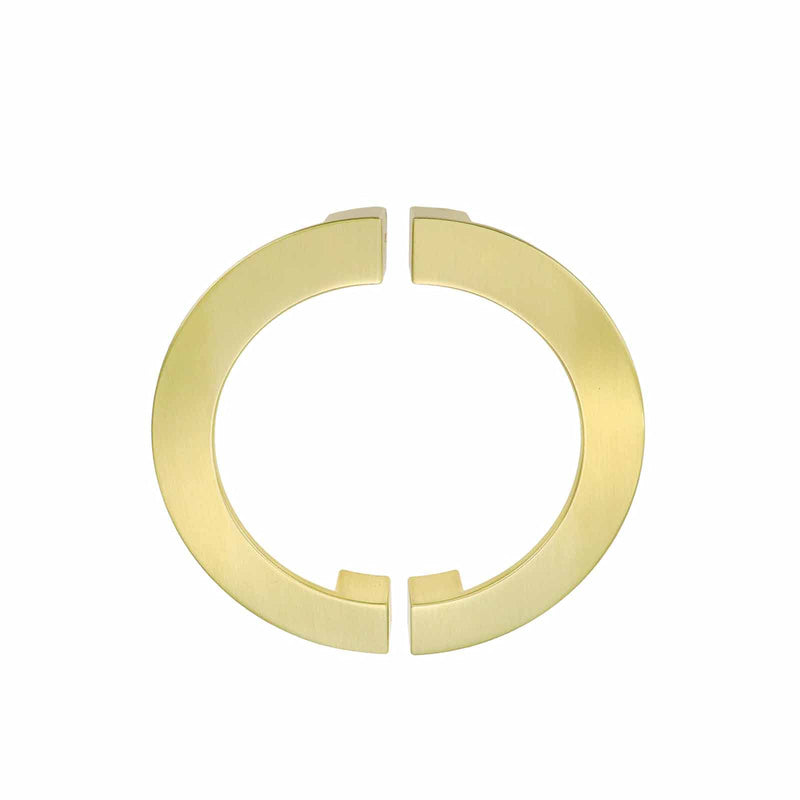 Mcredy Gold Half Moon Drawer Pulls, 5Inch Hole Distance, 4Pcs | Semicircle Design, Zinc Alloy, Screws Included, Semi Circle Cabinet Pulls 5.04 inches Brushed Gold
