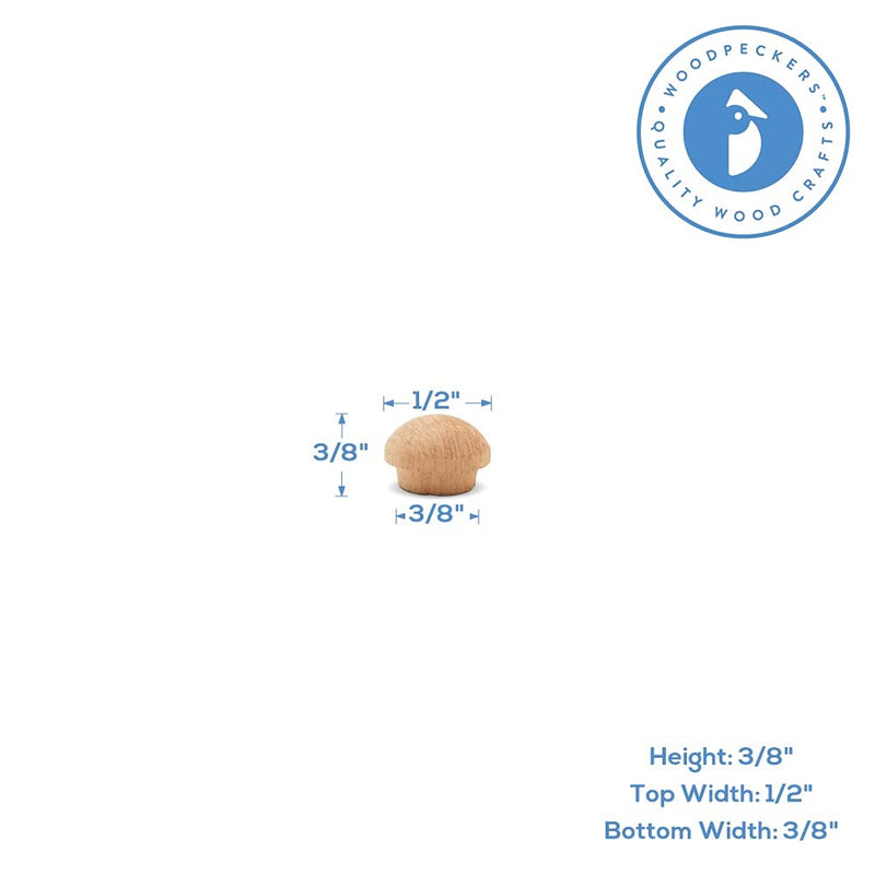 Wood Hole Plugs 3/8 inch, Pack of 100 Oak Button Top Wood Plugs for Screw Holes, by Woodpeckers