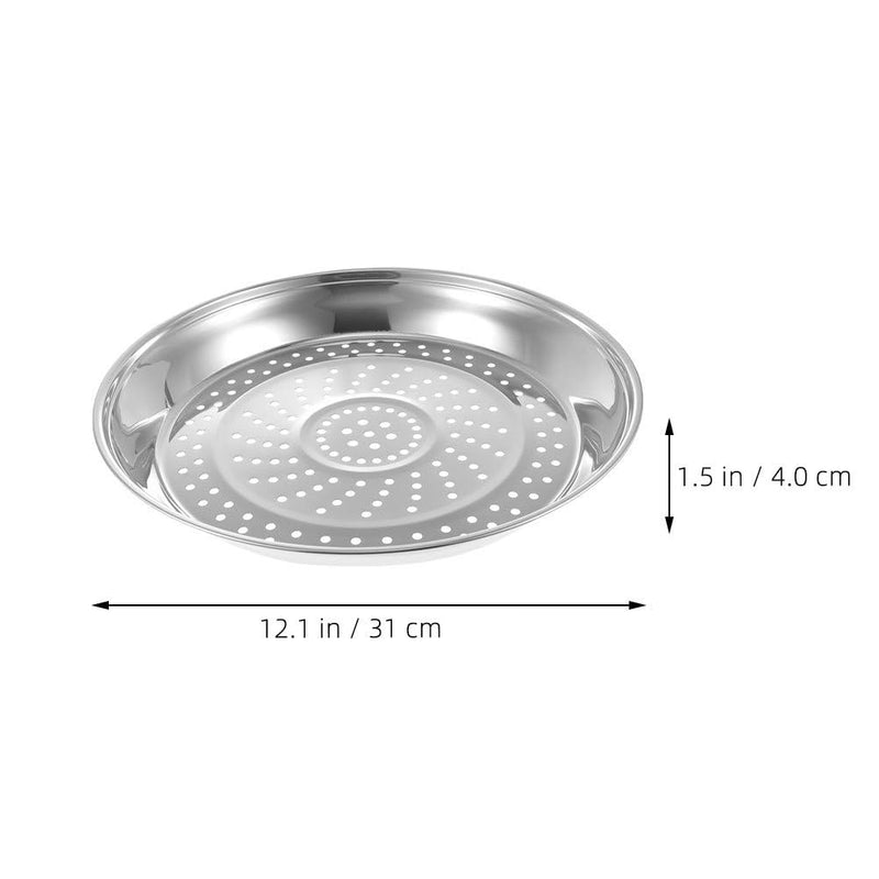 KALLORY 12.20 Inch Stainless Steel Steamer Basket Insert for Pot Steaming Rack with Fine Holes Steam Tray for Vegetables Fish Eggs Dumplings Seafood Kitchen Use