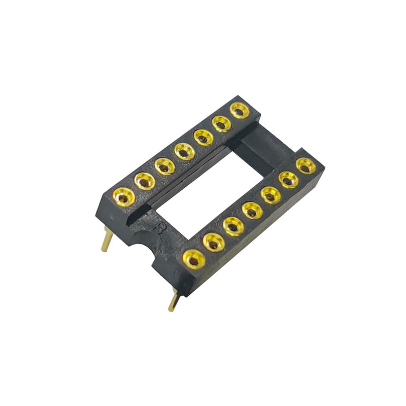 10PCS 14Pin DIP SIP Round IC Sockets Adaptor Solder Type Gold Plated Machined,for 14 DIP OP-AMP IC, MCU Straight Socket 14Pin IC Sockets