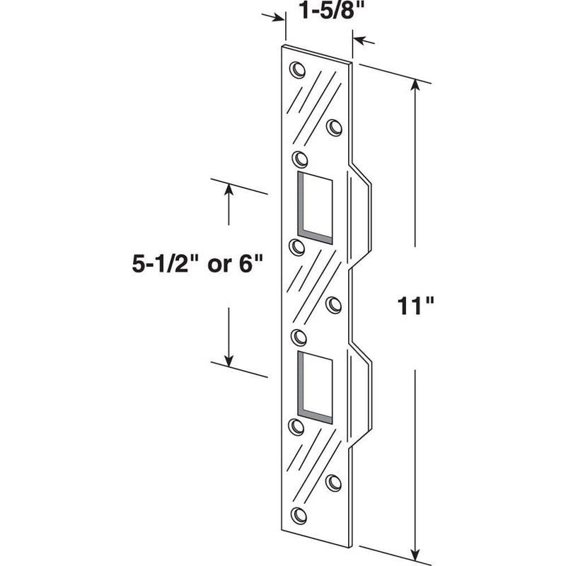 Prime-Line U 11452 Door Strike, 5-1/2 In., Hole Center, Matte Black Finish (Single Pack)