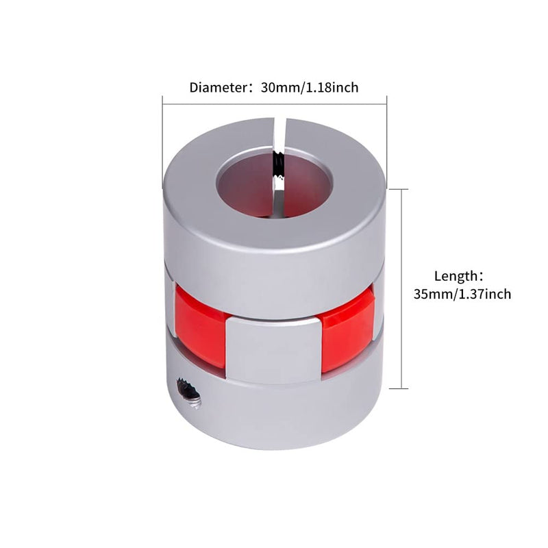 Aluminium Plum Flexible Shaft Coupling D30L35 bore 15mm to 16mm Motor Connector Flexible Coupler for 3D Printer CNC Machine and Servo Stepped Motor 1