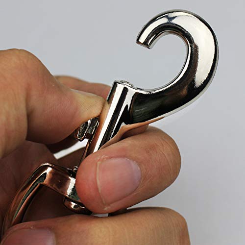 5pcs 3.5'' by 1/2-Inch Round Steel Swivel Eye Bolt Snap Hook - Use for Pet Leash Flag Pole Key Chain Clothlines Tarp Cover,Nickel Plated (3.5",5pcs)