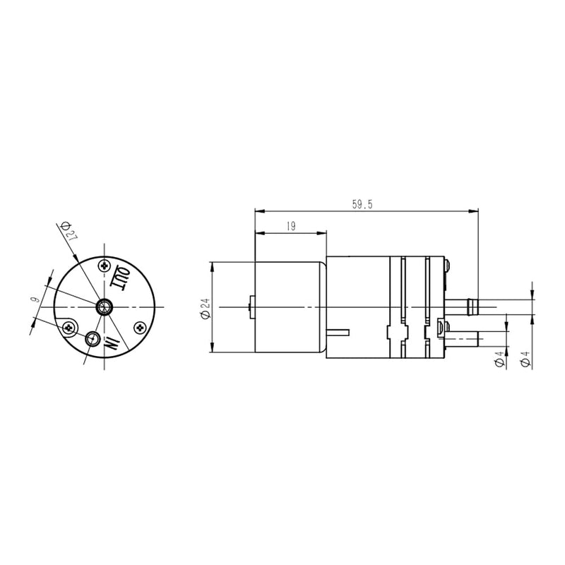 Kamoer KVP04 small vacuum pump 12V micro air pump brushless motor | PWM Speed Control High Negative Pressure(40Kpa) Long Life Mini Diaphragm Pump 1.1L/min 320MA