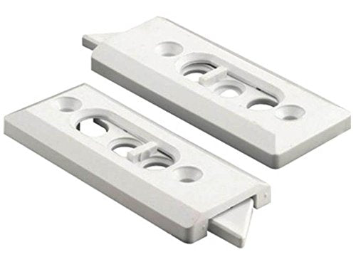Prime-Line F 2728 Tilt Latch Pair, White Plastic Construction, Spring-Loaded, 2-1/8 In. Hole Centers (1 Pair) 2-1/8 in.