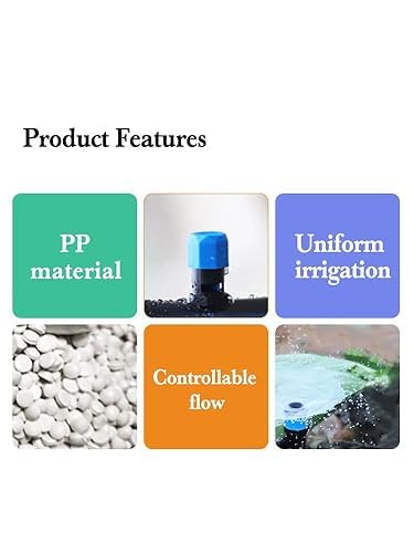 100PCS 0-260L/H Adjustable Irrigation Drippers Sprinklers 1/4 Inch Emitter Dripper Micro Drip Irrigation Sprinklers for Watering System (Blue) Blue