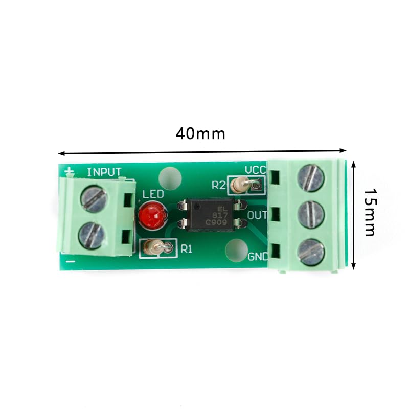 5Pcs 12V Optocoupler Isolation Board Optoelectronic Isolator EL817 PC817 Card Rail Bracket Input 3-5 V Optocoupler Isolation Module 1 Channel Opto PNP NPN Signal Converter