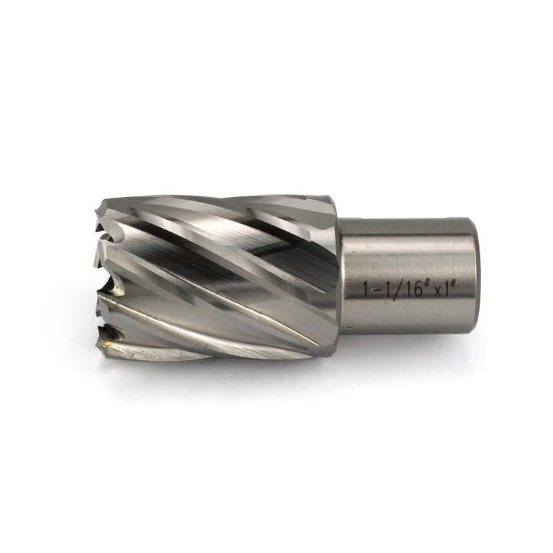 Annular Cutter JESTUOUS 1-1/16 Inch Cutting Diameter 3/4 Weldon Shank 1 Cutting Depth with Pilot Pin Slugger Bits HSS Kit for Magnetic Drill Press,1 Piece