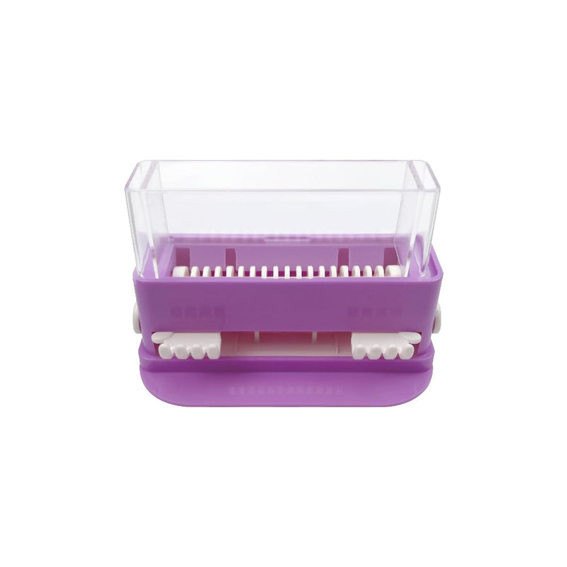 Dental Micro Applicator Dispenser Holder, YOUYA DENTAL Cotton Tip Brush Dispenser with 100pcs Disposable Applicator Brush Stick Large Capacity Microfiber Dispenser Dentist Tools-Purple Purple