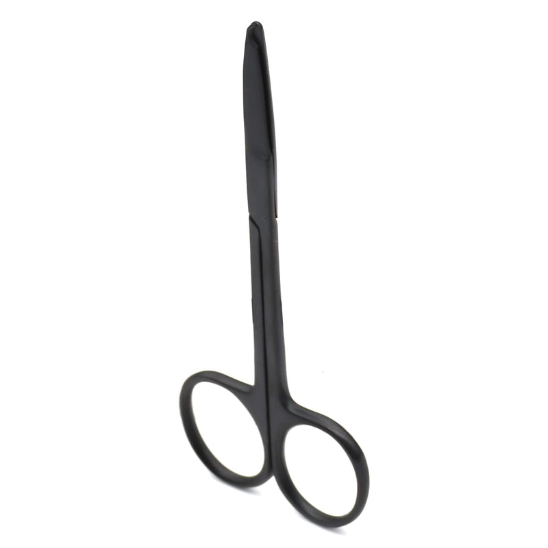 4.5" Stitch Scissors with Black Color Coating - Premium Quality Instrument- Delicate Hook - Perfect for Suture Removal, First Aid, EMS Training (Straight)