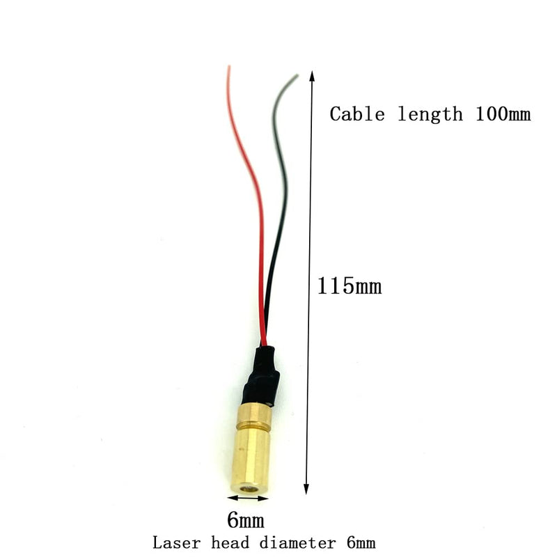 650nm red light laser module industrial laser module adjustable focal length(6mm-line-4packs) 6mm-line-4packs
