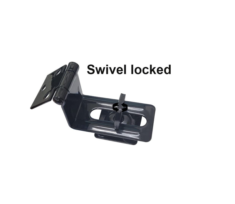 QCAA 90 Degree Angel HASP and Swivel Staple, 4-1/2", Steel, Zinc Plated, 1 Pack, Made in Taiwan Zinc Plated(4-1/2") 1pack