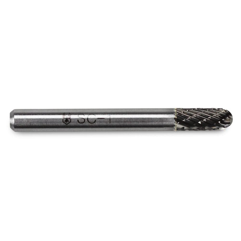 BHA Cylinder Radius End Tungsten Carbide Burr Die Grinder Rotary Tool Bit for Metal Contouring and Deburring, Double Cut with 1/4" Shank (SC-1: 1/4" Cut Diameter x 5/8" Cut Length) SC-1: 1/4" Cut Diameter x 5/8" Cut Length