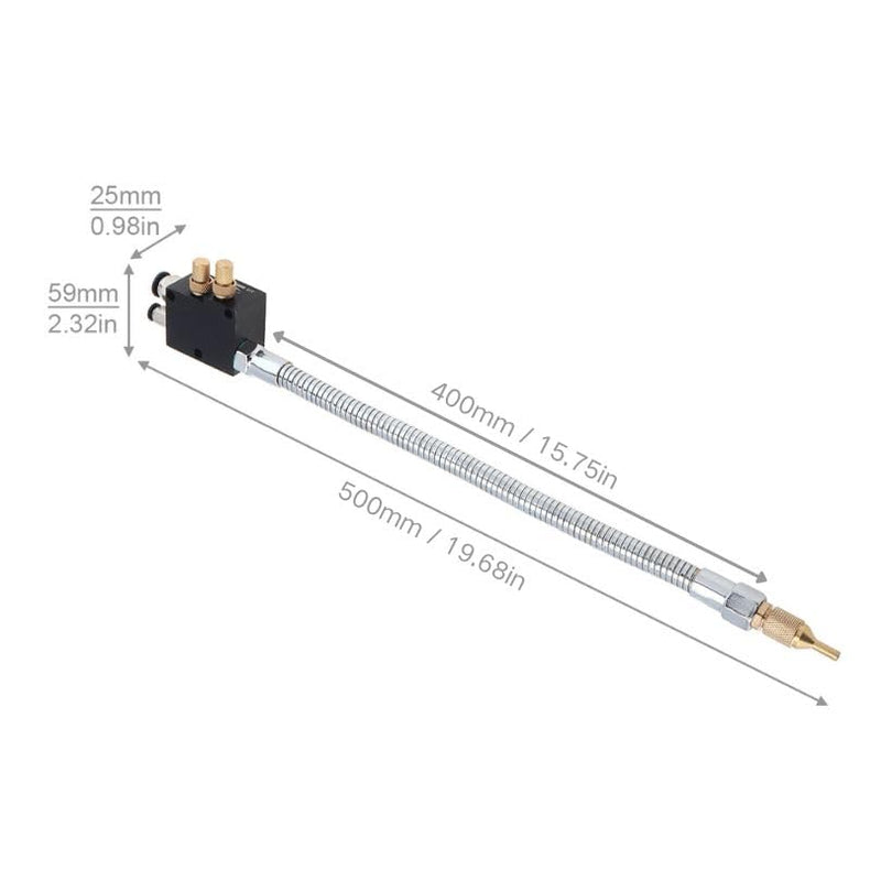 Mist Coolant Lubrication Spray System 400 MM, Sprayer Metal Hose for Cutting/Engraving/Cooling Machine with Check Valve Stainless Steel Flexible Pipe, Air Pipe CNC Lathe Milling Drill YS-BPV-3000