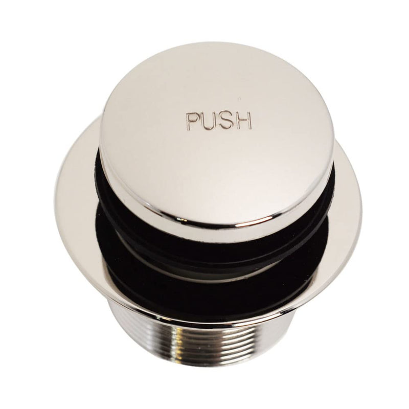 Westbrass Y593144-05 14" Black Tubular Bath Waste & Overflow Assembly with Tip-Toe Drain Plug and Two-Hole Faceplate, Polished Nickel 1 Pack