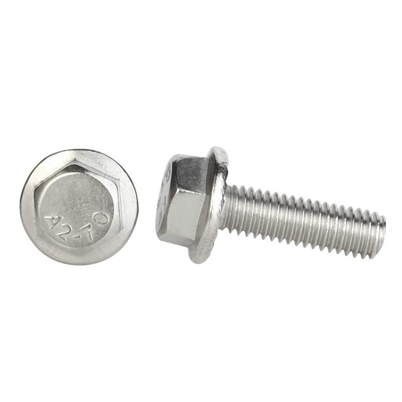 M8 x 20mm Flanged Hex Head Bolts Flange Hexagon Screws, Stainless Steel 304, DIN 6921, 20 PCS M8-1.25 x 20mm