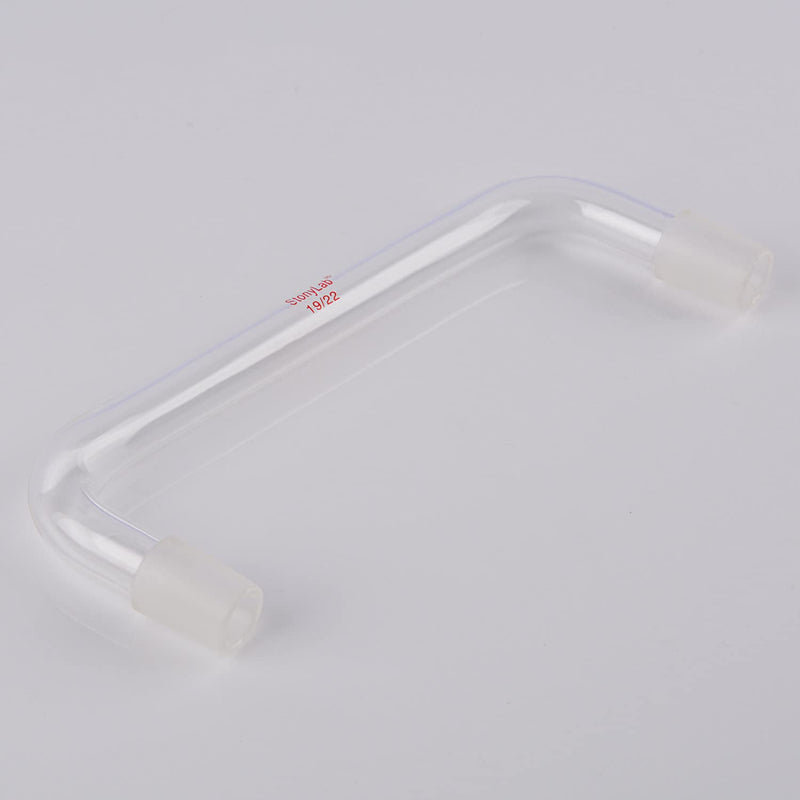 stonylab Glass Distilling Adapter, Borosilicate Glass 75 Degree and 105 Degree Bent Chemistry Adapter with 19/22 Standard Taper Inner Joints, 150 mm Length 19/22 Joint