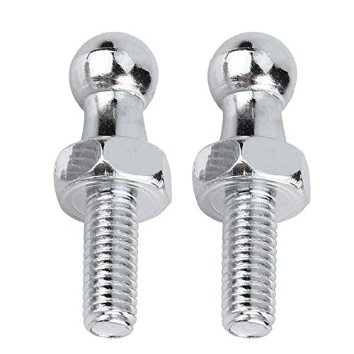 Qty 6 Ball Studs 10mm Ball-Studs with Hardware, M6X1.0 Thread Black Color Zinc Plating for Gas Spring/Prop/Strut Lift Support Fittings (Silver, M6 Screw) Silver