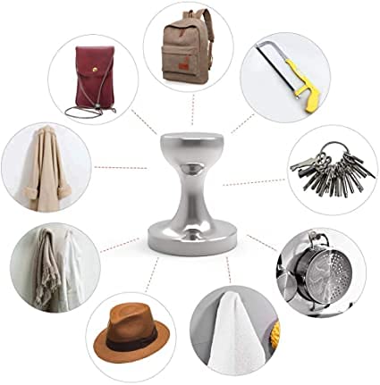 Coat Magnetic Hooks Heavy Duty Magnet Hanger, Magnet Hooks with Rare Earth Neodymium for Home, Office, Workplace or Traveling(D36 Sliver-4) Silver 4pcs 1.42in